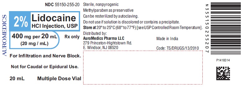 Rx Item-Lidocaine 2% 25X20 ML Multi Dose Vial  by Auromedics Pharma USA 