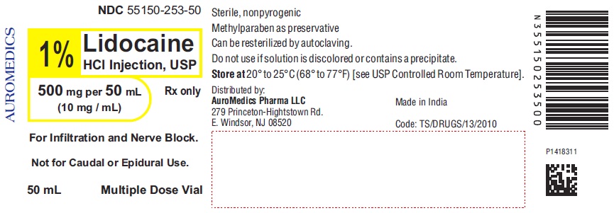 Rx Item-Lidocaine Hcl 500MG 25X50 ML Multi Dose Vial  by Auromedics Pharma USA 