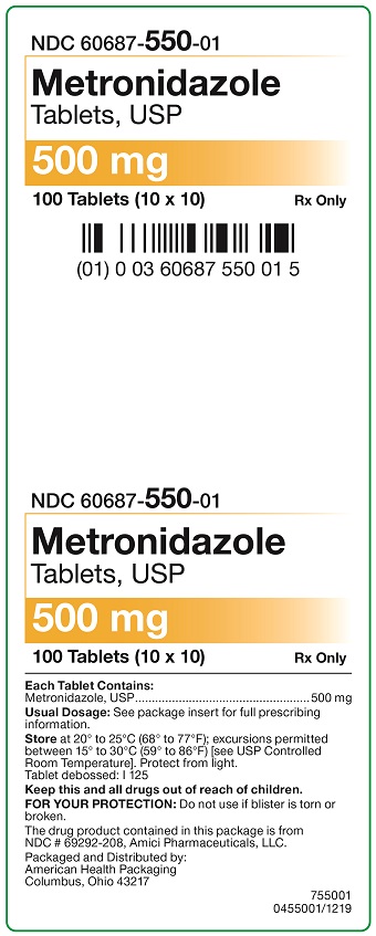 Rx Item-Metronidazole  500MG 100 Tab by AHP UD Gen Flagyl