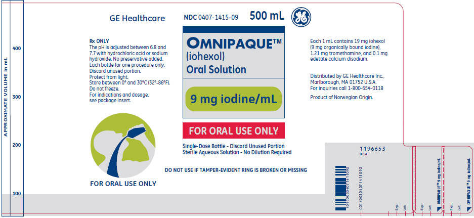 Rx Item-Omnipaque 9MG-ML 10X500 ML SOL-Cool Store- by GE Healthcare Pharma USA