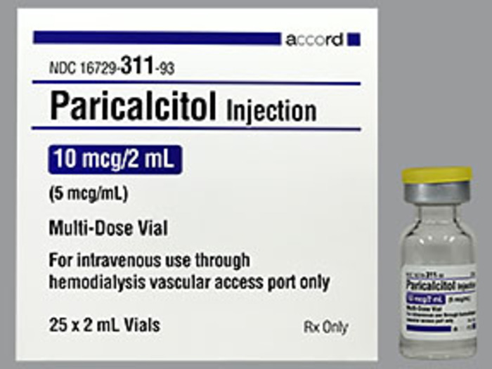 Rx Item-Paricalcitol 5MCG-ML 25X2 ML Vial -Cool Store- by Accord Gen Zemplar