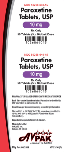 '.Rx Item-Paroxetine 10MG 5X10 Tab by Avka.'