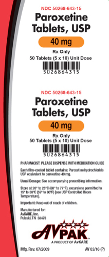 '.Rx Item-Paroxetine 40MG 5X10 Tab by Avka.'