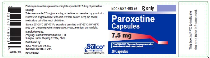 Rx Item Paroxetine 7 5MG 30 Cap By Solco Pharma USA Brisdelle Paxil