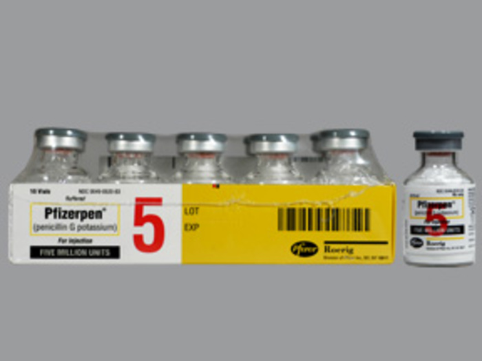 Rx Item-Pfizerpen 5MMU 10 Vial by Pfizer Pharma USA Injection Penicillin G