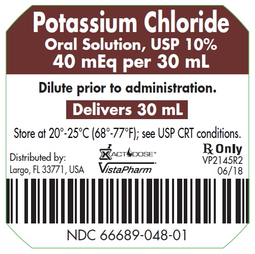 Rx Item-Potassium Chl 10% 50X30 ML Liquid by Vista Pharma USA 