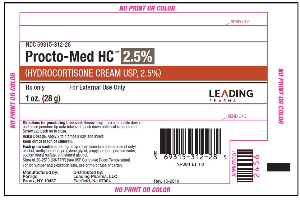 Rx Item-Procto-Med Hydrocortisone 2.5% 28 GM Cream by Leading Pharma Gen Anusol