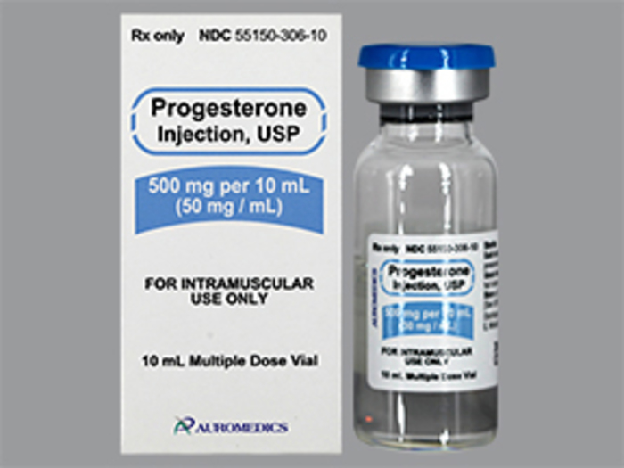 Rx Item-Progesterone 500MG 10 ML Multi Dose Vial by Auromedics Pharma USA 