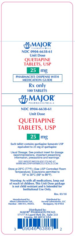 Rx Item-Quetiapine 25MG 100 Tab by Major Pharma USA UD Gen Seroquel