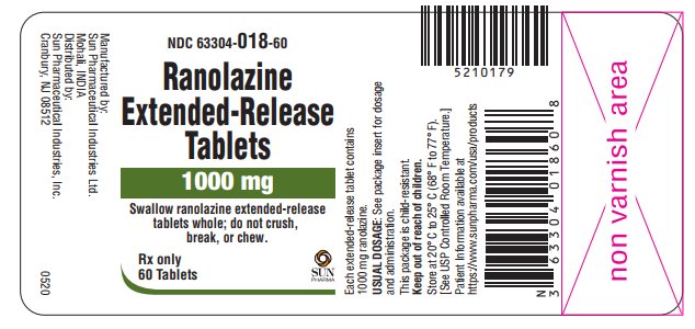 Rx Item-Ranolazine 1000MG ER 60 Tab by Sun Pharma USA Gen Ranexa
