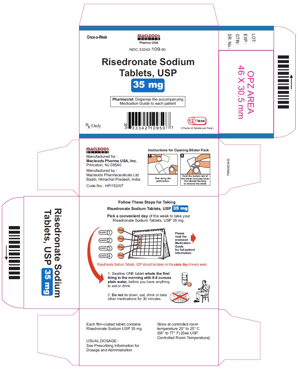 Rx Item-Risedronate 35MG 12 Tab by Macleods Pharma USA Gen Actonel