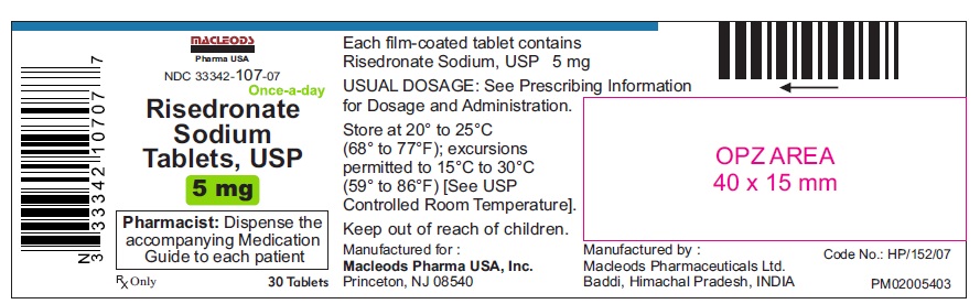 Rx Item-Risedronate 5MG 30 Tab by Macleods Pharma USA gen Actonel
