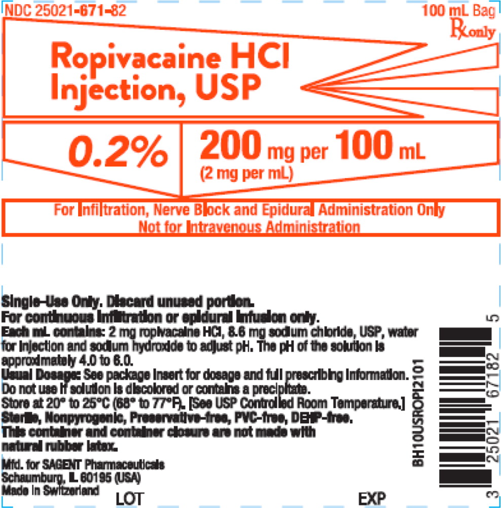 Rx Item-Ropivacaine 500MG 10X100 ML Bag by Sagent Pharma USA Gen Naropin