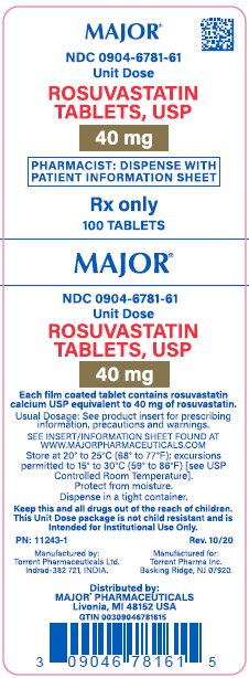 Rx Item-Rosuvastatin 40MG 100 Tab by Major Pharma USA Gen Crestor