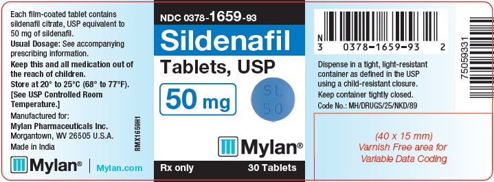 Rx Item Sildenafil 50MG 30 Tab by Mylan Pharma USA Gen Viagra