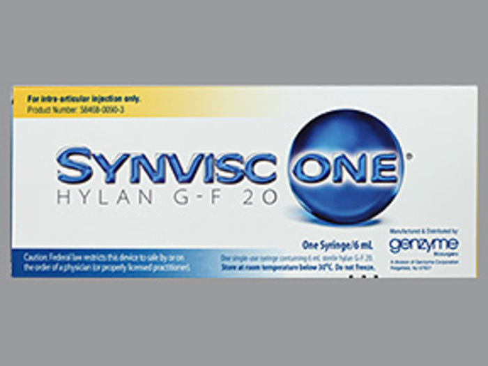 Rx Item-Synvisc-One 10ML 6 ML Syringe by Aventis Pharma-Genzyme 