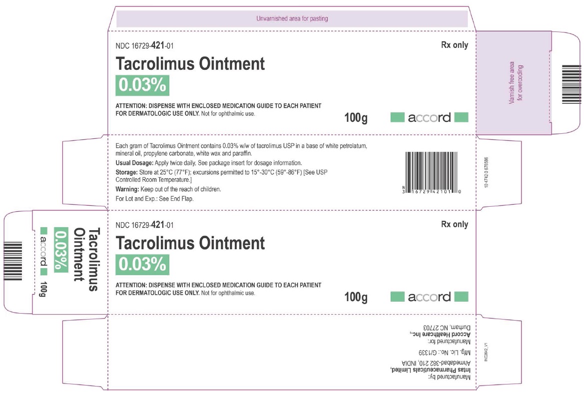 Rx Item-Tacrolimus 0.03% 100 GM Ointment by Accord Healthcare USA Gen Protopic