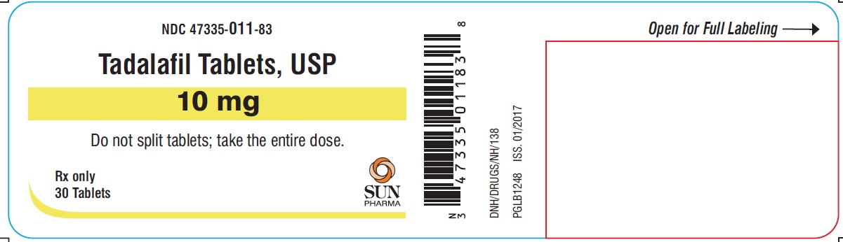 Rx Item-Tadalafil 10MG 30 Tab by Sun Pharma USA 