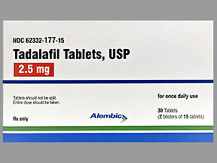 Rx Item-Tadalafil 2.5MG 30 Tab by Alembic Pharma USA 