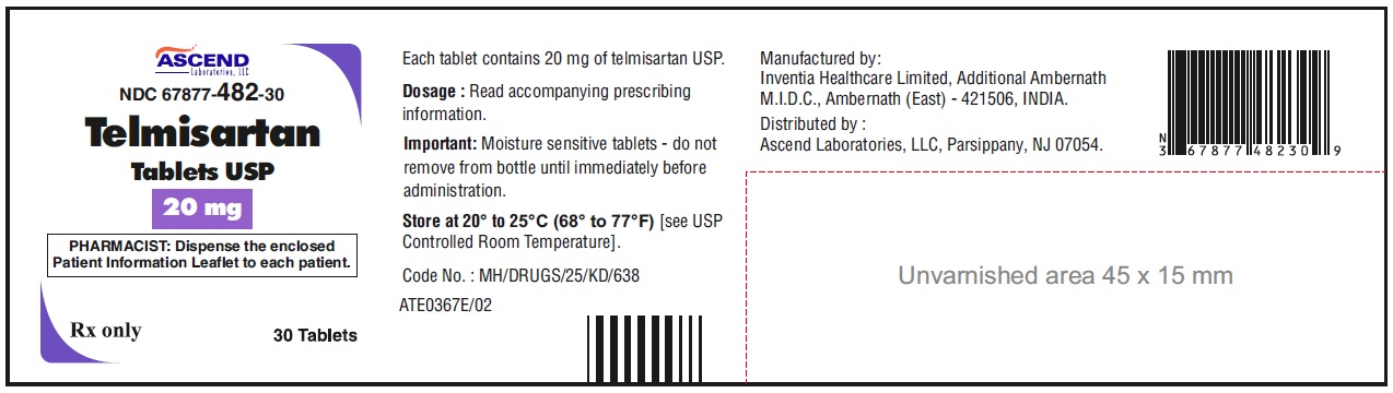 Rx Item-Telmisartan 20MG 30 Tab by Ascend Pharma USA 