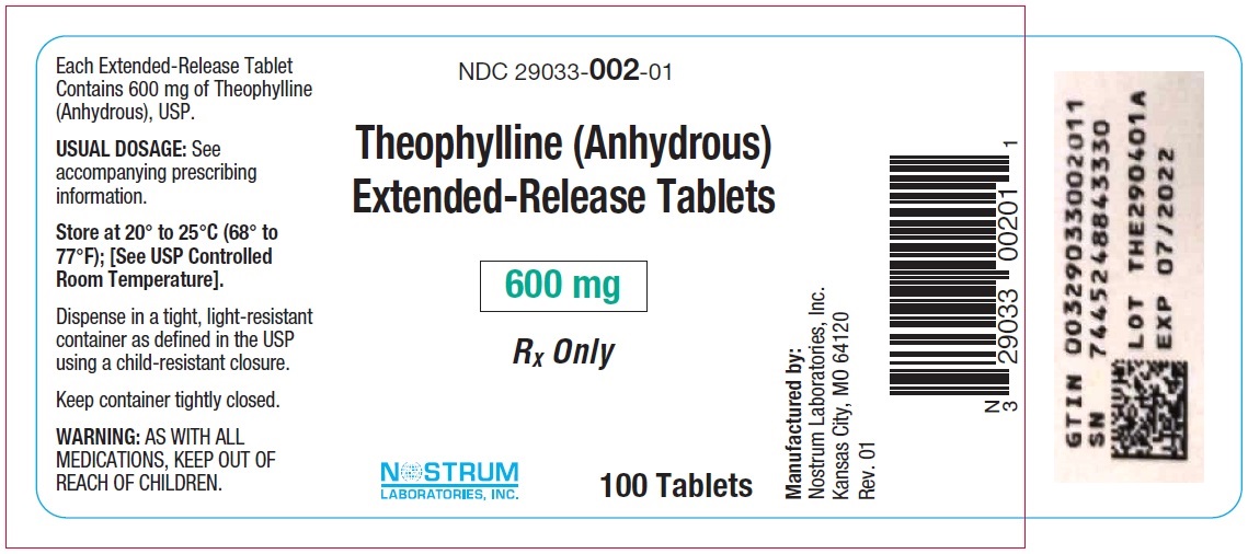 '.Rx Item-Theophylline 600MG ER 100 Tab by.'