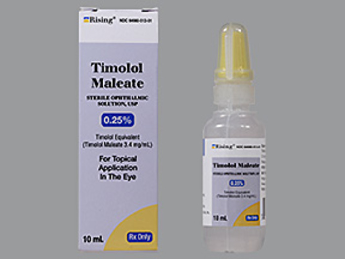 Rx Item-Timolol Mal 0.25% 10 ML O/S by Rising Pharma USA Gen Timoptic Exp 4/23