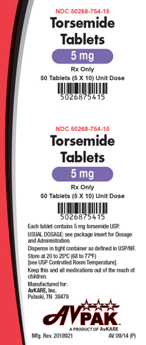 Rx Item-Torsemide 5MG 50 Tab by Avkare Pharma USA 
