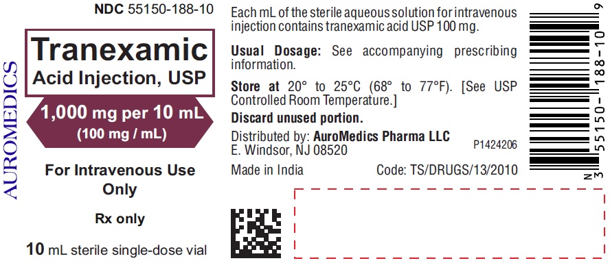 Rx Item-Tranexamic 100MG/ML 10X10 ML Vial by Auromedics Pharma USA 