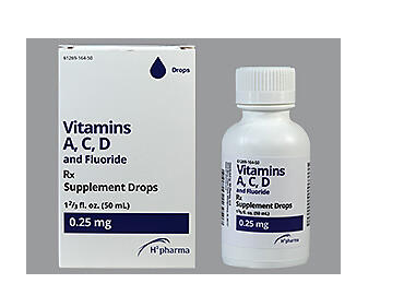 Rx Item-Vitamin A/C/D+FLUO DRPS  0.25MG 50 ML Drops by H2-Pharma USA 