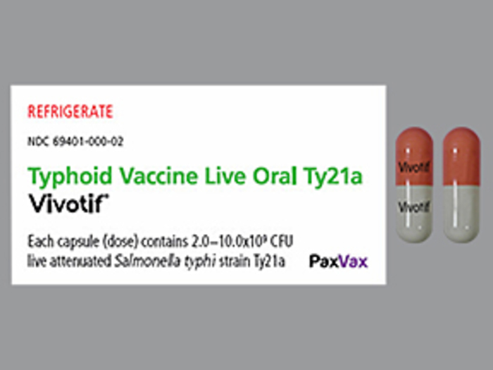 Rx Item-Vivotif 4 CAP-typhoid vaccine,live,attenuated KEEP REFRIG- by Paxvax 