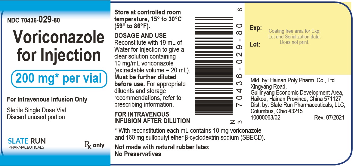 Rx Item-Voriconazole 200MG Single Dose Vial by Slate Run Pharma USA Gen Vfend