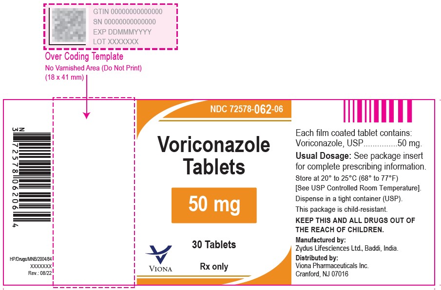 Rx Item-Voriconazole 50MG 30 Tab by Viona Pharma USA Gen Vfend