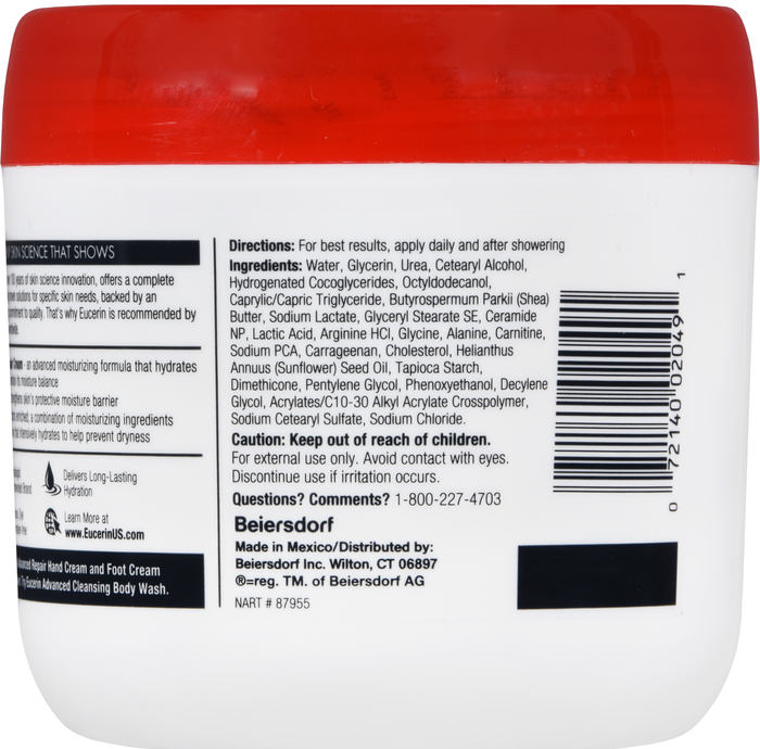 Eucerin Advanced Repair Cream Jar 16Oz By Beiersdorf/Cons Prod