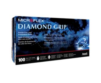 Microflex Diamond Grip Exam Glove XL Latex PF B100 By Ansell