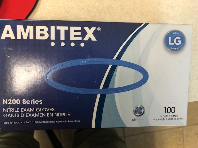 CARDINAL HEALTH AMBITEX NITRILE Glove Exam, Nitrile, Large, Powder Case of 10 Bo
