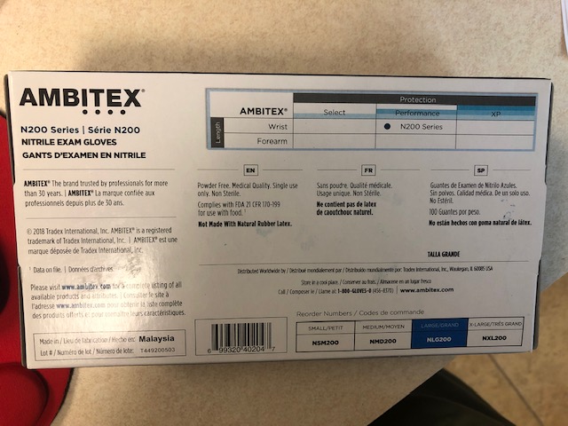 CARDINAL HEALTH AMBITEX NITRILE Glove Exam, Nitrile