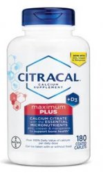 Case of 12-Citracal Max D3 Caplet 180Ct 315MG-6.25  By Bayer Corp/Cons Health