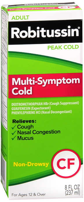 Robitussin Pack 100-10-5mg Syr 8 oz By Pfizer Consumer Healthcare Item No.: 4125187 NDC No.: 00031874220 UPC No.: 300318742204 Item Description: Cough, Cold, Flu & Sinus Liqui Other Name: :Robitussin