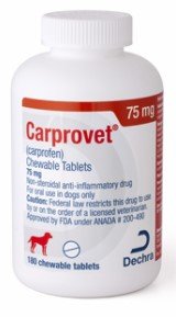 Carprovet (Carprofen) Chewable Tablets for Dogs 75mg, 180 Count  By Dechra Veter