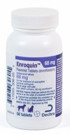 Enroquin (Enrofloxacin) 68mg Flavored Tablets, Antibacterial, 50 By Dechra Veter