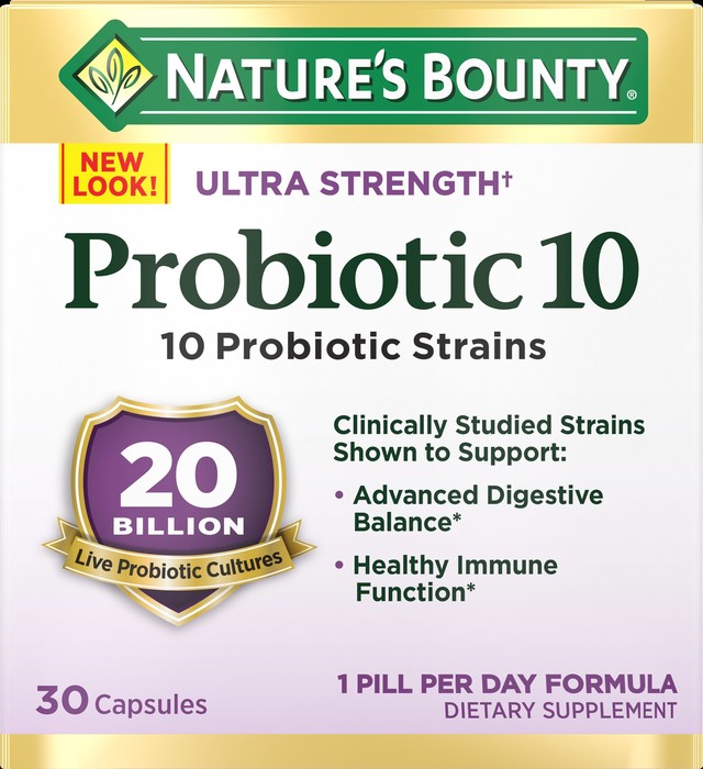 Case Of 12-Probiotic 10 Ultra Strength 20B Capsule 30 Count Natures Bounty 