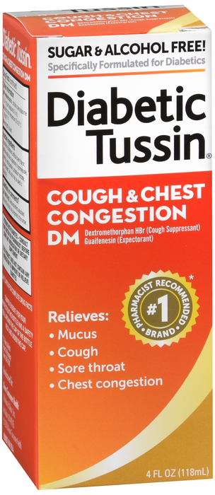 Case of 12-Diabetic Tussin COUGH & CHEST DM Liq 4 oz By Advanced Vision Research