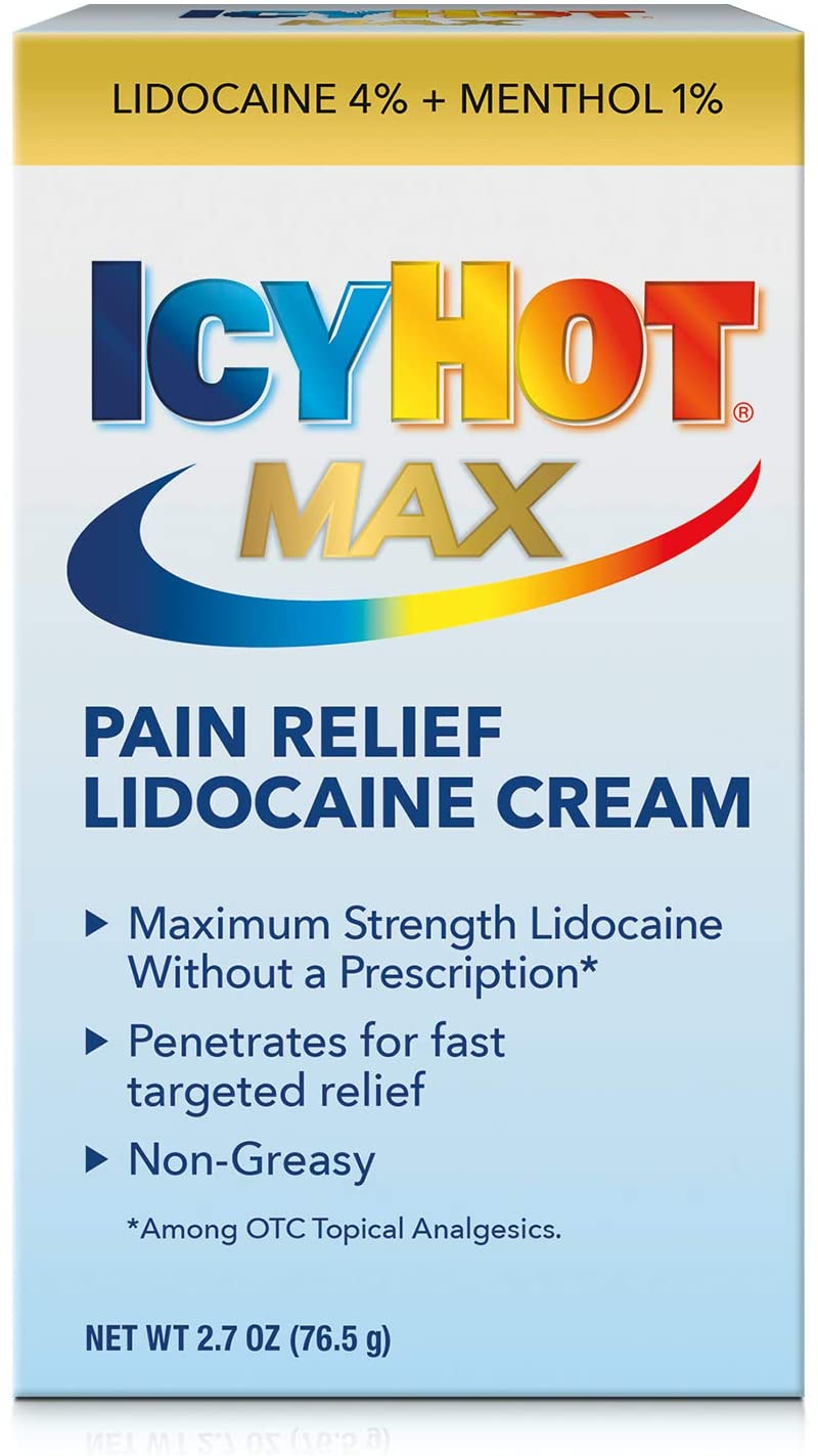 Case of 12-Icy Hot MAX LIDOCAINE+MENTHOL CREAM 2.7OZ by CHATTEM DRUG & CHEM CO