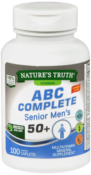 Pack of 12-ABC Complete Multivitamin Senior Men's Caplets 100 By Natures Truth USA 