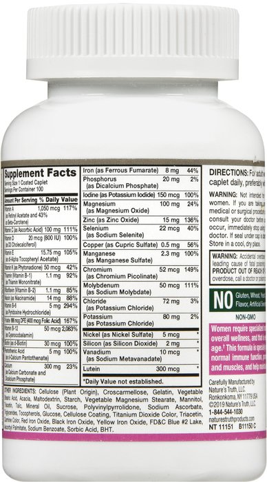 Case of 24-ABC Complete Senior Women's Multivitamin Caplet 100 By Natures Truth USA 