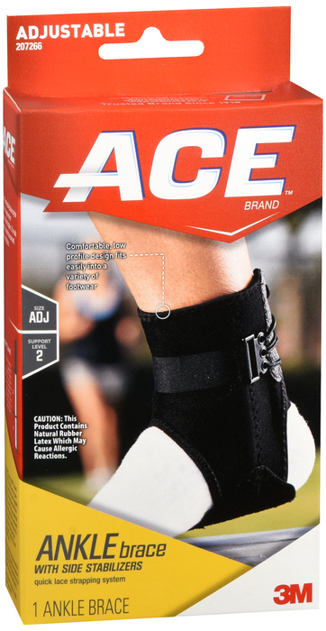 Pack of 12-ACE Ankle Brace With Side StabilizerOne Size Brace By ACE 3M USA 