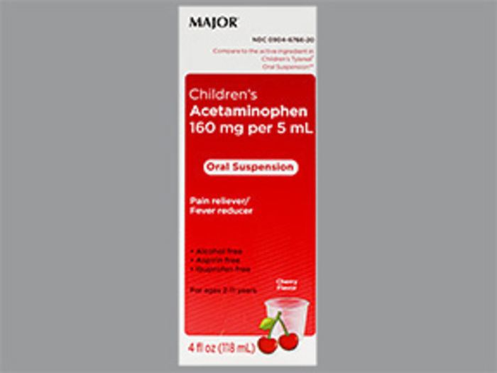 Acetaminophen Suspension 160 mg -5 ml 118 ml By Major Gen Tylenol