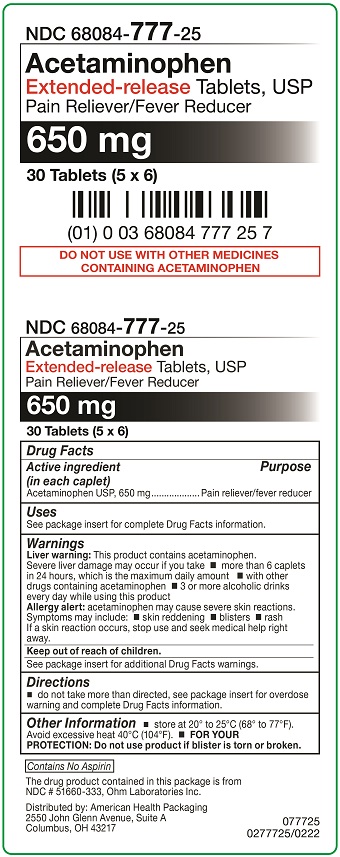 Acetaminophen Tab 650 mg 30 By American Health Packaging ( UD USA 