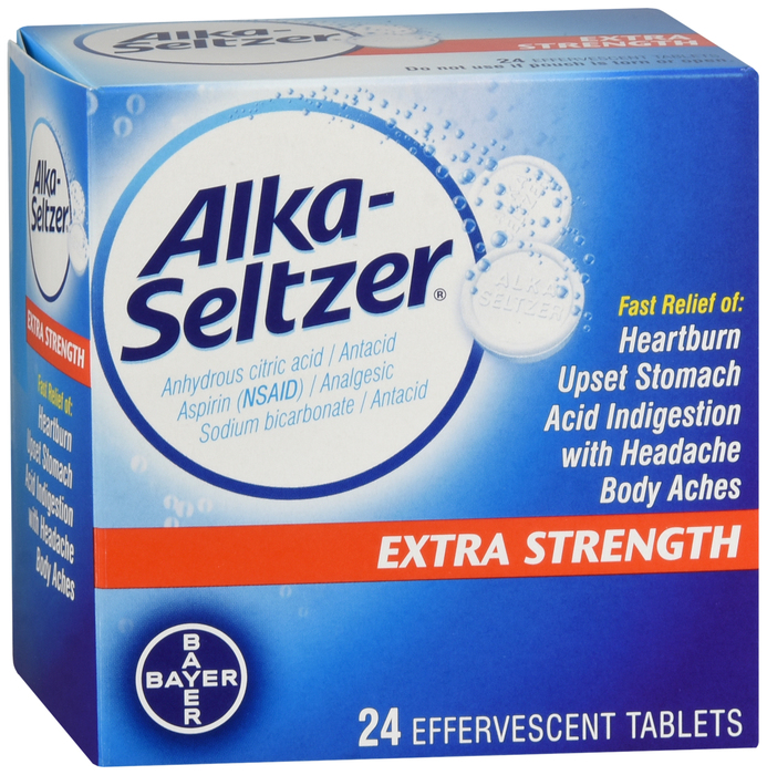 Pack of 12-Alka-Seltzer Extra Strength Tablet 24 By Bayer Corp/Consumer Health USA 