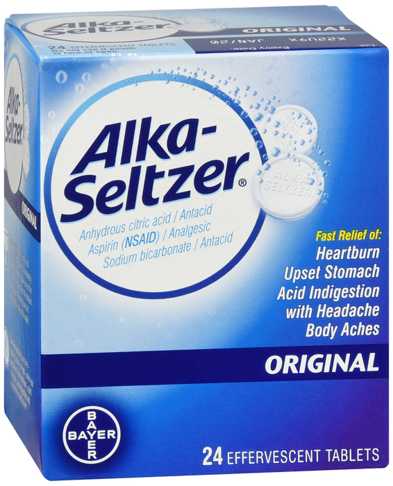 Pack of 12-Alka-Seltzer Original Tablet 24 By Bayer Corp/Consumer Health USA 